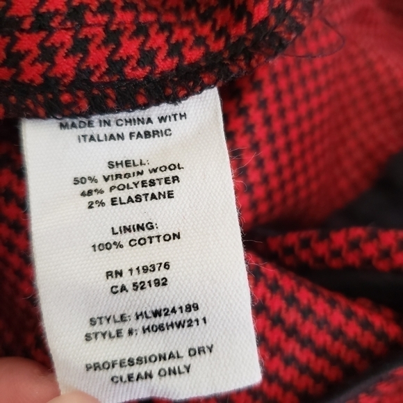 Helmut Lang Red & Black Houndstooth Flare Crop Pants - Picture 10 of 12